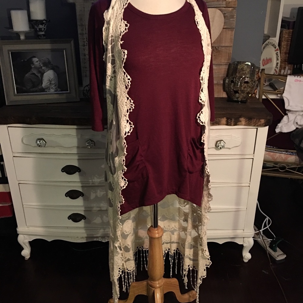Cream Lace Duster